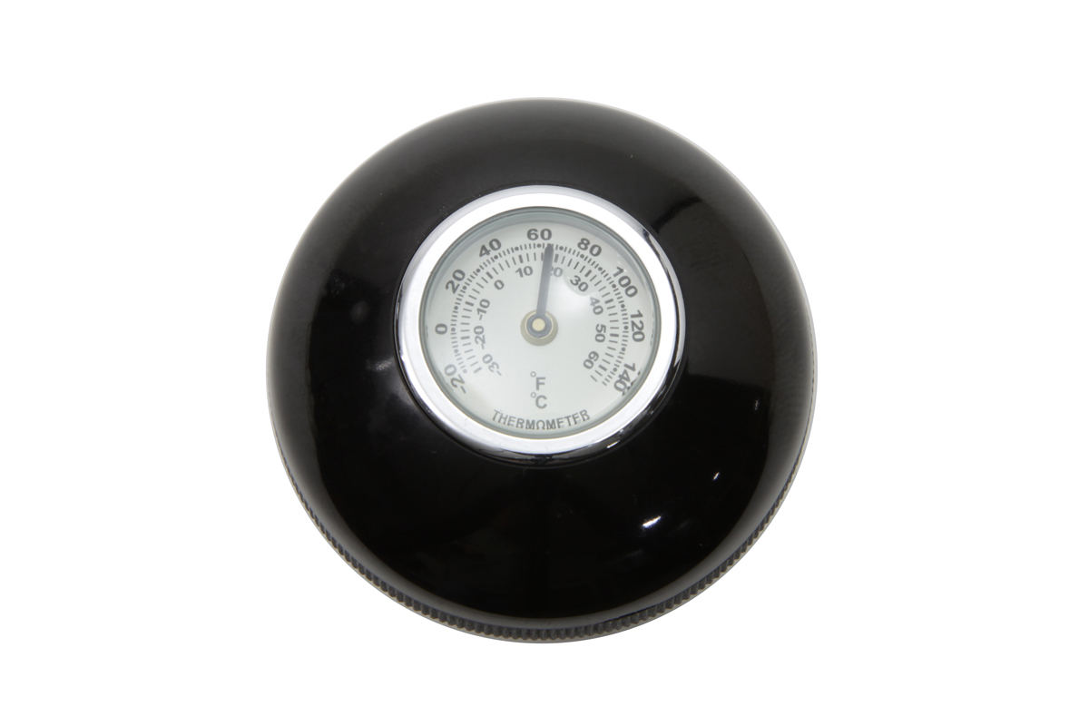 V-Twin 21-0832 - Large Black Shifter Knob with Temperature Gauge
