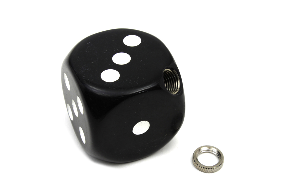 V-Twin 21-0939 - White Dice Style Shifter Knob