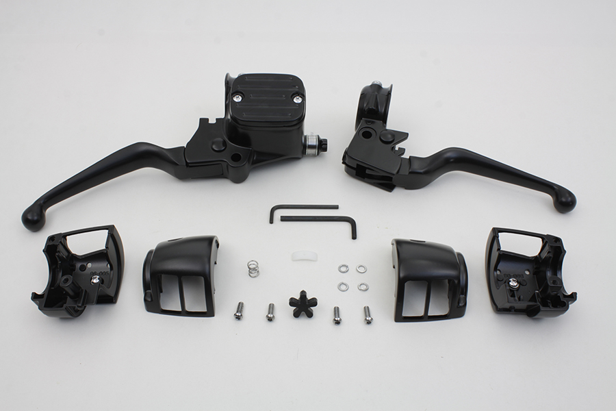 V-Twin 22-1165 - Contour Style Handlebar Control Kit Black