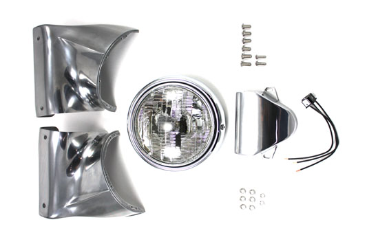 V-Twin 24-0501 - 7" Headlamp Cowl Kit Polished
