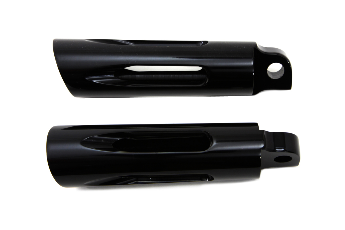 V-Twin 27-1068 - Black Deep Cut Slasher Style Footpeg Set