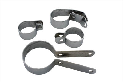 V-Twin 31-3956 - Exhaust Pipe Clamp Set Chrome