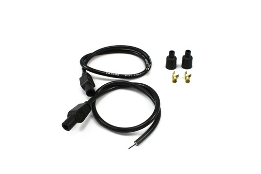 V-Twin 32-6085 - Universal Pro Black 8mm 180? Spark Plug Kit