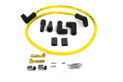 V-Twin 32-9254 - Accel Yellow 8.8mm Spark Plug Wire Kit