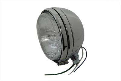 V-Twin 33-0196 - 5-3/4" Round Stock Type Chrome Headlamp