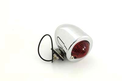 V-Twin 33-0401 - Chrome Bullet Marker Lamp Red Single Filament