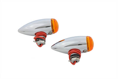 V-Twin 33-0450 - Mini Bullet Amber Lens Marker Lamp Set