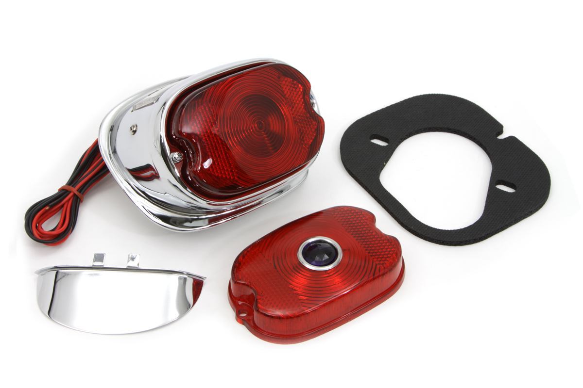 1955 STYLE TAIL LAMP KIT, CHROME VTWIN 33-0838