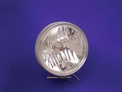 V-Twin 33-0962 - 6" Round Headlamp Steel Chrome