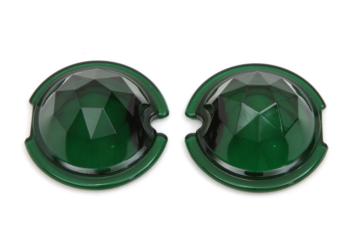 V-Twin 33-1141 - Tail Lamp Lens Set Faceted Green
