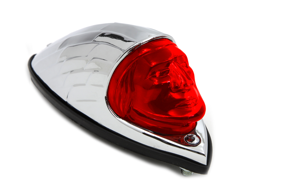 INDIAN FACE FRONT FENDER LAMP, RED VTWIN 33-1182
