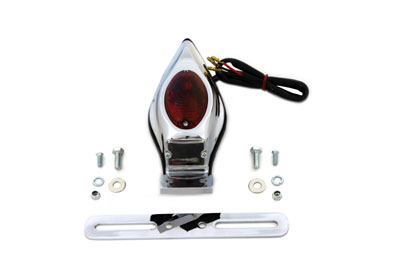 V-Twin 33-3036 - Chrome Tear Drop Bulb Tail Lamp Assembly with R