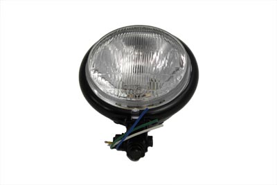 V-Twin 33-3042 - 5-3/4" Black Round Headlamp