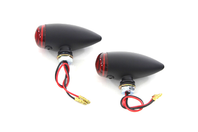 V-Twin 33-3047 - Mini LED Bullet Red Lens Marker Lamp Set