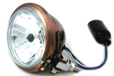 V-Twin 33-4073 - 4-1/2" Round Headlamp Copper