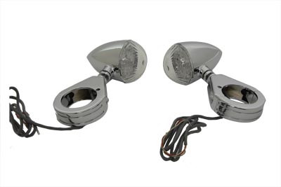 V-Twin 33-4111 - LED Bullet Turn Signal Set with 39mm Clamp