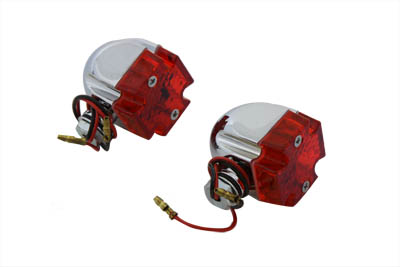 V-Twin 33-6058 - Mini Marker Lamp Set Maltese Style Red Lens