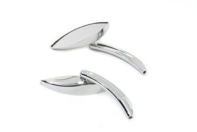 V-Twin 34-0369 - Snake Eye Mirror Set with Billet Curved Stems
