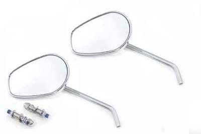 V-Twin 34-0402 - Rectangle Mirror Set with Round Stems