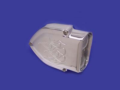 V-Twin 34-0640 - Chrome V-Charger Air Cleaner with Flame