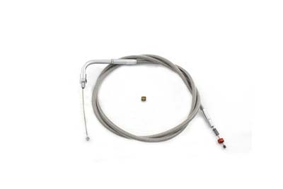 V-Twin 36-0650 - 45.375" Braided Stainless Steel Idle Cable