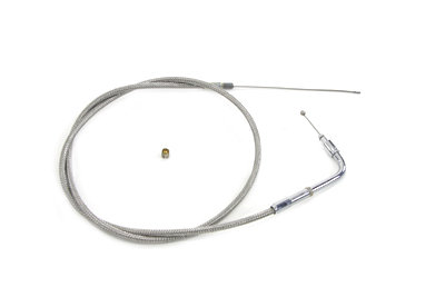 V-Twin 36-0725 - 38" Braided Stainless Steel Idle Cable