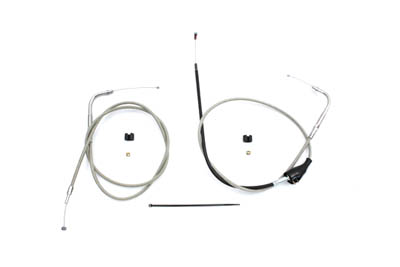 V-Twin 36-0826 - 40" Stainless Steel Throttle and Idle Cable Set