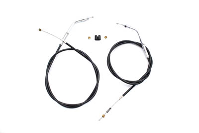 V-Twin 36-0860 - Black Throttle and Idle Cable Set with 36.81" C