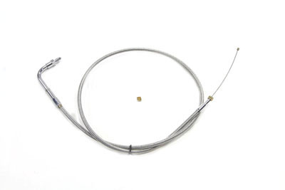 V-Twin 36-1501 - Braided Stainless Steel Throttle Cable with 44.