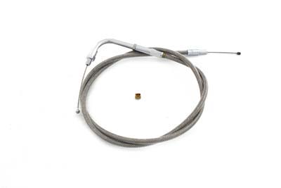 V-Twin 36-1559 - Braided Stainless Steel Throttle Cable with 38.