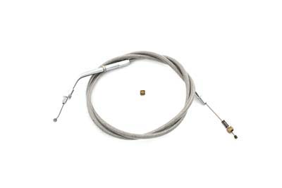 V-Twin 36-1560 - Braided Stainless Steel Idle Cable with 38.125"