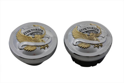 V-Twin 38-0368 - Live to Ride Vented and Non-Vented Gas Cap Set