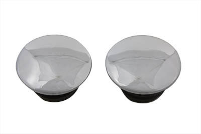 V-Twin 38-0386 - Low Profile Chrome Gas Cap Set Vented and Non-V