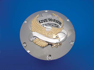 V-Twin 42-0713 - Eagle Spirit Derby Cover Gold Inlay