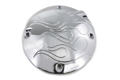 V-Twin 42-1019 - Flame Clutch Inspection Cover Chrome