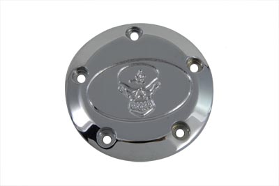 V-Twin 42-1059 - Skull Ignition System Cover 5-Hole Chrome