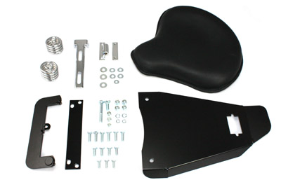 V-Twin 47-0781 - Black Leather Solo Seat With Mount Kit