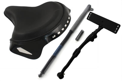 V-Twin 47-0783 - Black Leather Deluxe Solo Seat Kit