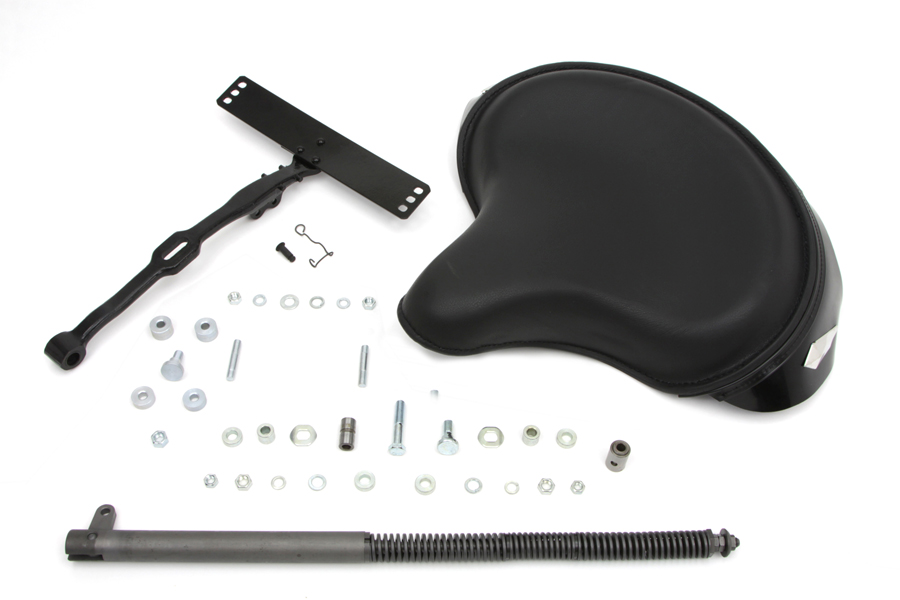 V-Twin 47-0784 - Black Leather Deluxe Solo Seat Kit