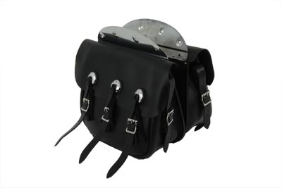 V-Twin 48-3121 - Replica Black Leather Saddlebag Set