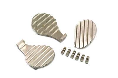 V-Twin 49-1923 - Finned Pedal Pad 3 Piece Set