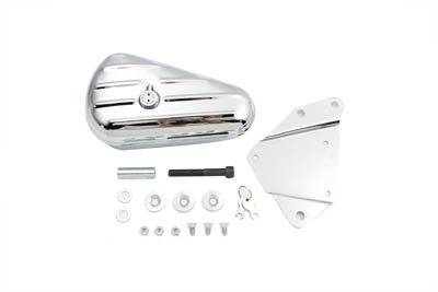 V-Twin 50-1012 - Chrome Left Side Oval Tool Box and Mount Kit