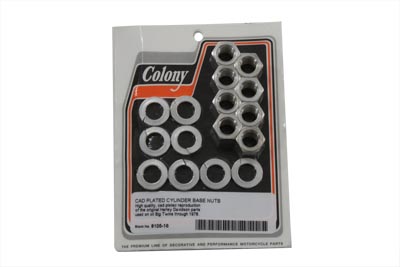 V-Twin 8105-16 - Cadmium Cylinder Base Nuts and Washers