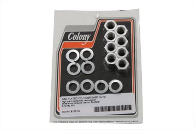 V-Twin 8107-16 - Cadmium Cylinder Base Nuts and Washers