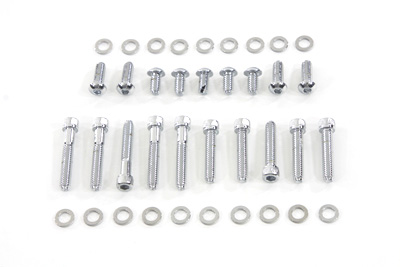 V-Twin 9959-38T - Primary Cover Screw Kit Knurled Chrome