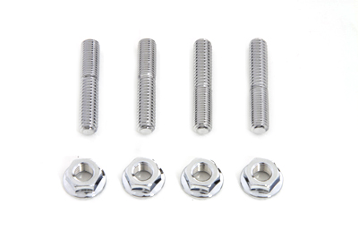 EXHAUST STUD WITH CHROME FLANGED NUTS VTWIN 12-2527