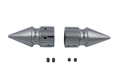 V-Twin 2263-2 - Chrome Front Axle Cover Set Pike Style