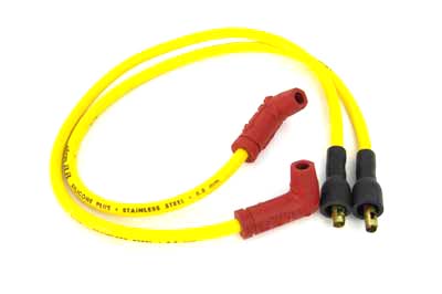 V-Twin 32-0659 - Accel Yellow 8.8mm Spark Plug Wire Set