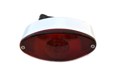 V-Twin 33-0028 - Chrome Tail Lamp Cateye Style