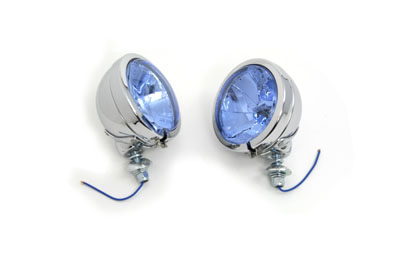 V-Twin 33-0278 - H-3 Spotlamp Set with Blue Lens